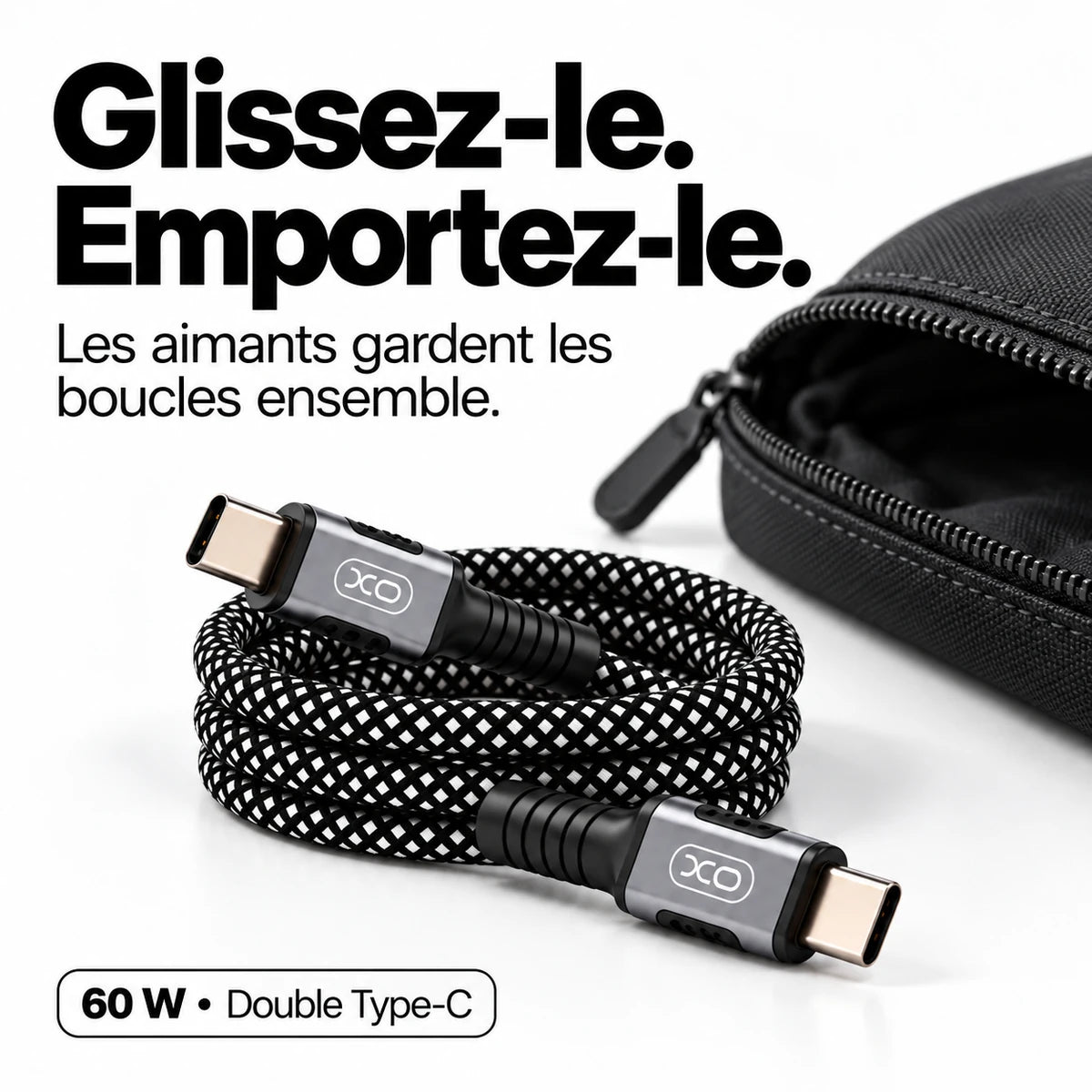 Câble magnétique XO — Moins de nœuds. Plus de simplicité.