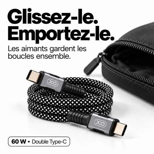 Câble magnétique XO — Moins de nœuds. Plus de simplicité.
